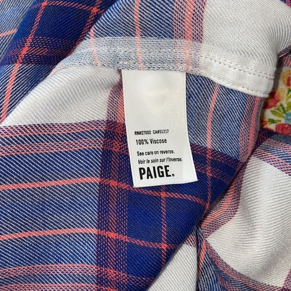 Paige Blue & Peachy Plaid Long Sleeve Flannel From Nordstrom. **See Note… - Picture 9 of 12